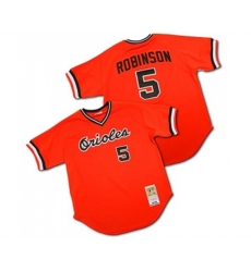 Baltimore Orioles #5 Brooks Robinson Replica Orange Throwback Baseball Jersey