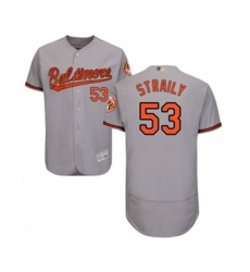 Baltimore Orioles #53 Dan Straily Grey Road Flex Base Authentic Collection Baseball Jersey