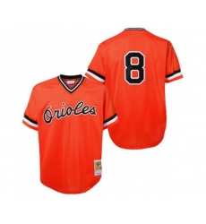 Baltimore Orioles #8 Cal Ripken Replica Orange Throwback Baseball Jersey