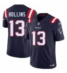 New England Patriots 13 Mack Hollins Navy 2025 F U S E Vapor Limited Stitched Football Jersey