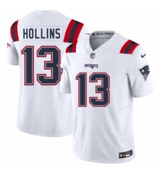 New England Patriots #13 Mack Hollins White 2025 F.U.S.E. Vapor Limited Football Stitched Jersey