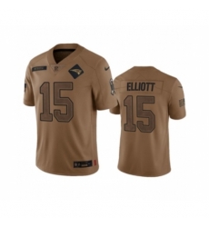 New England Patriots #15 Ezekiel Elliott 2023 Brown Salute To Service Limited Football Stitched Jersey