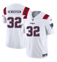 New England Patriots 32 TreVeyon Henderson White 2025 F U S E Vapor Limited Stitched Football Jersey