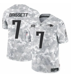 New England Patriots #7 Jacoby Brissett 2024 F U S E Arctic Camo Salute To Service Limited Stitched Jersey