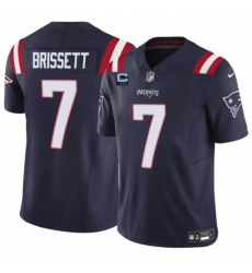 New England Patriots #7 Jacoby Brissett Navy F.U.S.E. With 2-Star C Vapor Limited Stitched Football Jersey