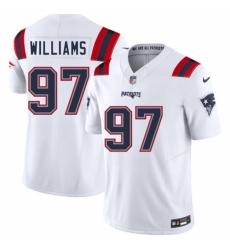 New England Patriots #97 Milton Williams White 2025 F.U.S.E. Vapor Limited Football Stitched Jersey