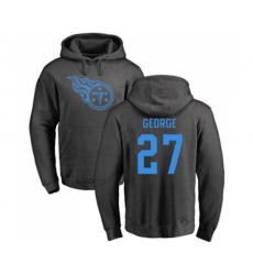 Tennessee Titans #27 Eddie George Ash One Color Pullover Hoodie