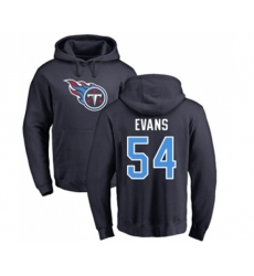 Tennessee Titans #54 Rashaan Evans Navy Blue Name & Number Logo Pullover Hoodie