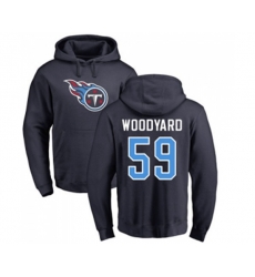 Tennessee Titans #59 Wesley Woodyard Navy Blue Name & Number Logo Pullover Hoodie