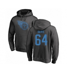 Tennessee Titans #64 Nate Davis Ash One Color Pullover Hoodie
