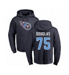 Tennessee Titans #75 Jamil Douglas Navy Blue Name & Number Logo Pullover Hoodie