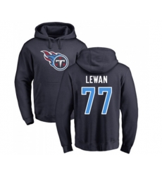 Tennessee Titans #77 Taylor Lewan Navy Blue Name & Number Logo Pullover Hoodie