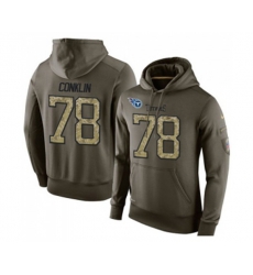 Tennessee Titans #78 Jack Conklin Green Salute To Service Pullover Hoodie