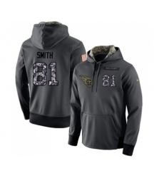 Tennessee Titans #81 Jonnu Smith Stitched Black Anthracite Salute to Service Player Performance Hoodie
