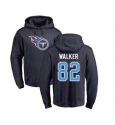 Tennessee Titans #82 Delanie Walker Navy Blue Name & Number Logo Pullover Hoodie