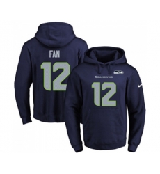 Seattle Seahawks 12th Fan Navy Blue Name & Number Pullover Hoodie