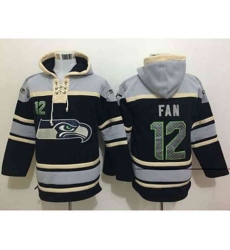 Seattle Seahawks 12th Fan grey-black[pullover hooded sweatshirt]