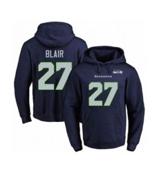 Seattle Seahawks #27 Marquise Blair Navy Blue Name & Number Pullover Hoodie