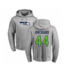 Seattle Seahawks #44 Nate Orchard Ash Name & Number Logo Pullover Hoodie