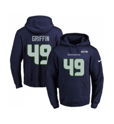 Seattle Seahawks #49 Shaquem Griffin Navy Blue Name & Number Pullover Hoodie