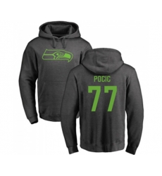 Seattle Seahawks #77 Ethan Pocic Ash One Color Pullover Hoodie