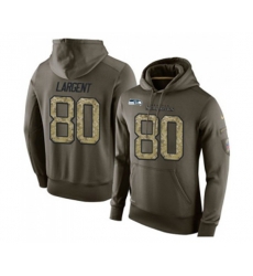 Seattle Seahawks #80 Steve Largent Green Salute To Service Pullover Hoodie