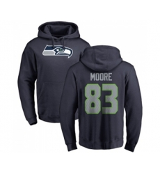 Seattle Seahawks #83 David Moore Navy Blue Name & Number Logo Pullover Hoodie