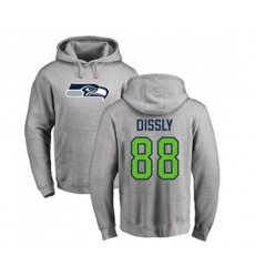 Seattle Seahawks #88 Will Dissly Ash Name & Number Logo Pullover Hoodie