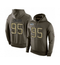 Seattle Seahawks #95 L.J. Collier Green Salute To Service Pullover Hoodie