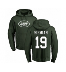 New York Jets #19 Trevor Siemian Green Name & Number Logo Pullover Hoodie