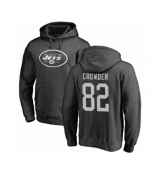 New York Jets #82 Jamison Crowder Ash One Color Pullover Hoodie