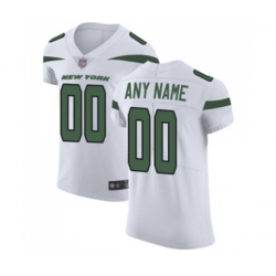 New York Jets Customized Elite White Football Jersey