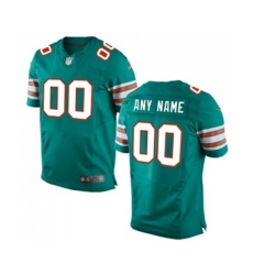 Miami Dolphins Customized Elite Aqua Green Alternate Football Jersey