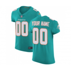 Miami Dolphins Customized Elite Aqua Green Team Color Football Jersey