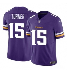 Minnesota Vikings #15 Dallas Turner Purple 2024 Draft F U S E Vapor Untouchable Limited Stitched Jersey