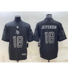 Minnesota Vikings #18 Justin Jefferson Black Reflective Limited Stitched Football Jersey