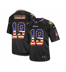 Minnesota Vikings #19 Adam Thielen Elite Black USA Flag Fashion Football Jersey