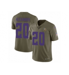 Minnesota Vikings #20 Mackensie Alexander Limited Olive 2017 Salute to Service NFL Jersey