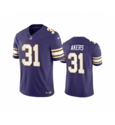 Minnesota Vikings #31 Cam Akers Purple 2023 F.U.S.E. Vapor Throwback Limited Stitched Jersey