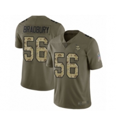 Minnesota Vikings #56 Garrett Bradbury Limited Olive Camo 2017 Salute to Service Football Jersey