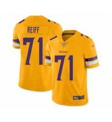 Minnesota Vikings #71 Riley Reiff Limited Gold Inverted Legend Football Jersey