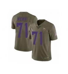 Minnesota Vikings #71 Riley Reiff Limited Olive 2017 Salute to Service NFL Jersey
