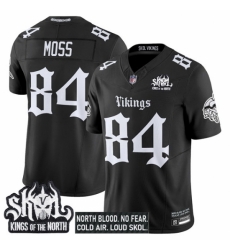 Minnesota Vikings 84 Randy Moss Black 2025 F U S E Kings of the North Patch Gothic Norseblood Edition Vapor Untouchable Limited Stitched Football Jers