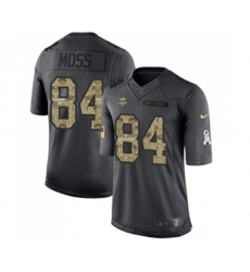 Minnesota Vikings #84 Randy Moss Limited Black 2016 Salute to Service Football Jersey