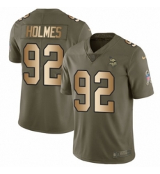 Minnesota Vikings #92 Jalyn Holmes Limited Olive Gold 2017 Salute to Service NFL Jersey