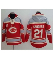 Cincinnati Reds #21 Reggie Sanders Red Sawyer Hooded Sweatshirt Baseball Hoodie