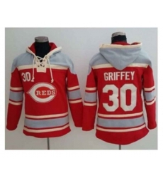 Cincinnati Reds #30 Ken Griffey Red Sawyer Hooded Sweatshirt Baseball Hoodie