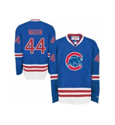 Chicago Cubs #44 Anthony Rizzo Blue Long Sleeve Stitched MLB Jersey
