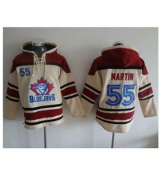 Toronto Blue Jays #55 Russell Martin Cream Sawyer Hooded Sweatshirt MLB Hoodie