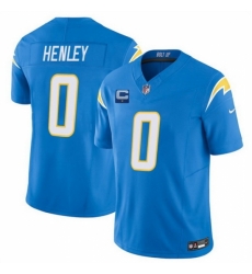 Los Angeles Chargers 0 Daiyan Henley Blue 2025 F U S E With 1 Star C Patch Vapor Limited Stitched Football Jersey